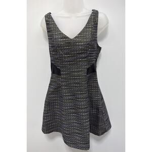 BCBGeneration Black Blue Gold Sleeveless Lined Dress Size 6 NWOT